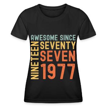 Génial depuis 1977 Année du cadeau d’anniversaire - T-shirt sport Femme - noir - Devant - AI Model Female 172 light (172cm)