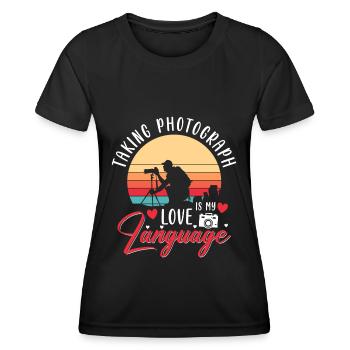 Kamera Foto Bild - Frauen Funktions-T-Shirt - Schwarz - Vorne - AI Model Female 172 light (172cm)
