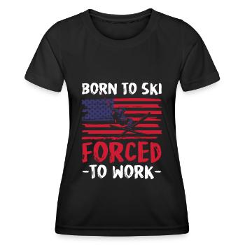Skiing Slope Ski instructor Skier - Women's Functional T-Shirt - black - Front - AI Model Female 172 light (172cm)