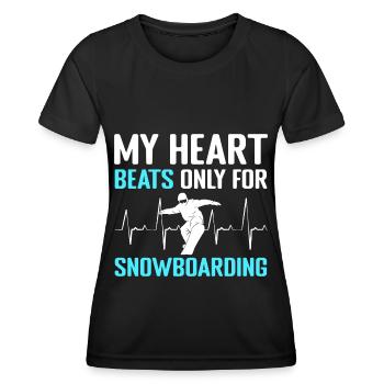 Snowboard Extremsport Boarder - Frauen Funktions-T-Shirt - Schwarz - Vorne - AI Model Female 172 light (172cm)