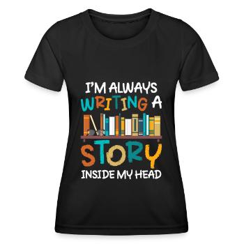 Autor Schreiben Literatur Buchautor - Frauen Funktions-T-Shirt - Schwarz - Vorne - AI Model Female 172 light (172cm)