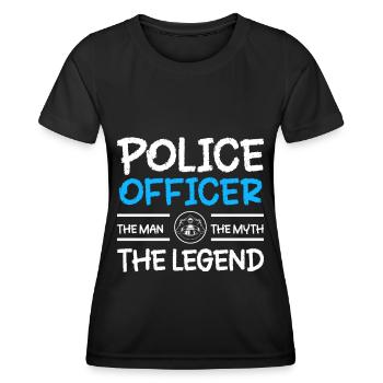 Polizist Tatort Sicherheit - Frauen Funktions-T-Shirt - Schwarz - Vorne - AI Model Female 172 light (172cm)