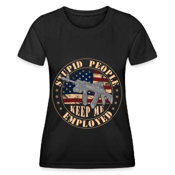 Cop Kriminalität Inspektor - Frauen Funktions-T-Shirt - Schwarz - Vorne - AI Model Female 172 light (172cm)