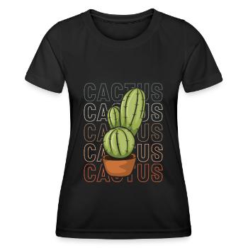 Kakteen Stacheln Natur Urlaub - Frauen Funktions-T-Shirt - Schwarz - Vorne - AI Model Female 172 light (172cm)