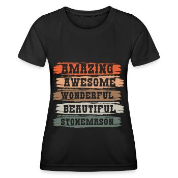 Tailleur de pierre Ouvriers - T-shirt sport Femme - noir - Devant - AI Model Female 172 light (172cm)