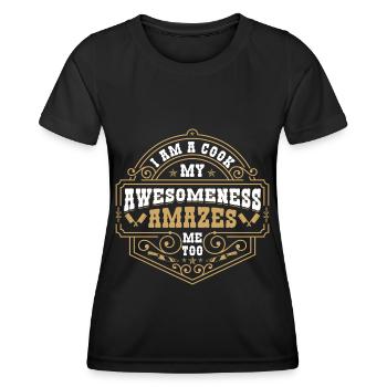 Chef Cuisine Gourmet Spoon Chef - T-shirt sport Femme - noir - Devant - AI Model Female 172 light (172cm)