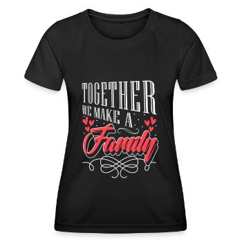 Family Family member Family coat of arms - Women's Functional T-Shirt - black - Front - AI Model Female 172 light (172cm)