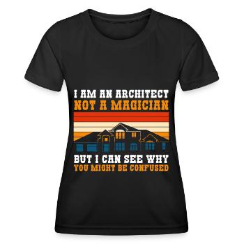 Profession d’architecte Hôte Master Builder - T-shirt sport Femme - noir - Devant - AI Model Female 172 light (172cm)