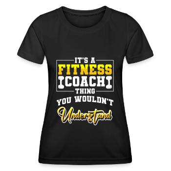 Fitnesstrainer Training - Frauen Funktions-T-Shirt - Schwarz - Vorne - AI Model Female 172 light (172cm)