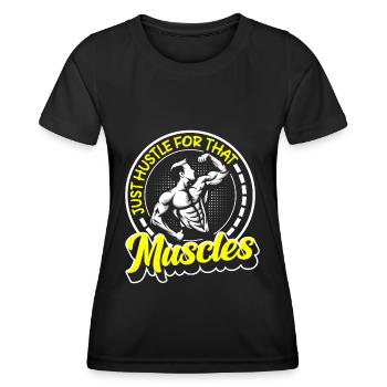 Fitness Gym Bench Press Training - Women's Functional T-Shirt - black - Front - AI Model Female 172 light (172cm)