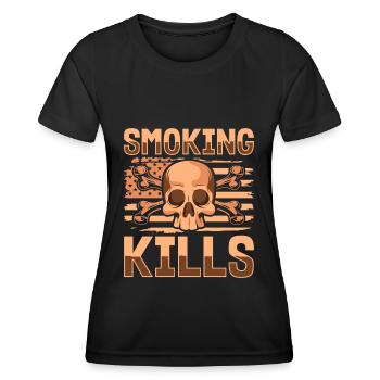 Tabac à cigarettes Poumon - T-shirt sport Femme - noir - Devant - AI Model Female 172 light (172cm)