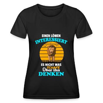 Löwe interessiert schafe nicht Alphatier Spruch - Frauen Funktions-T-Shirt - Schwarz - Vorne - AI Model Female 172 light (172cm)