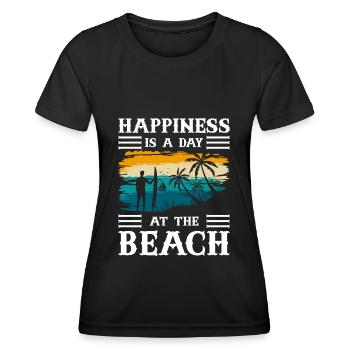 Strand Meer Sommerurlaub Brise - Frauen Funktions-T-Shirt - Schwarz - Vorne - AI Model Female 172 light (172cm)