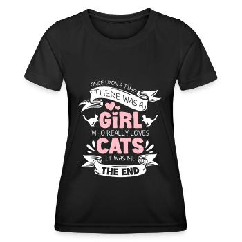 Katzen Tiger Herrchen - Frauen Funktions-T-Shirt - Schwarz - Vorne - AI Model Female 172 light (172cm)