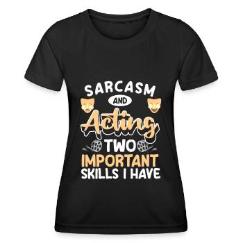 Schauspieler Theaterfan Komödie Oper - Frauen Funktions-T-Shirt - Schwarz - Vorne - AI Model Female 172 light (172cm)
