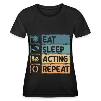 Schauspieler Probe Komödie Oper - Frauen Funktions-T-Shirt - Schwarz - Vorne - AI Model Female 172 light (172cm)