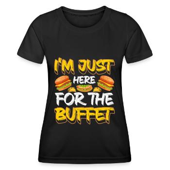 Büfett Theke Mahlzeit Köstlichkeiten - Frauen Funktions-T-Shirt - Schwarz - Vorne - AI Model Female 172 light (172cm)