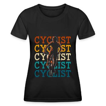 Radsport Fahrradfahrer Sportlich - Frauen Funktions-T-Shirt - Schwarz - Vorne - AI Model Female 172 light (172cm)