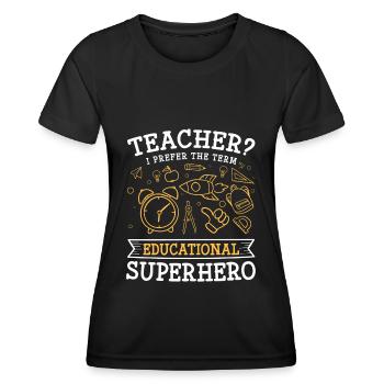 Held Helden Helfen - Frauen Funktions-T-Shirt - Schwarz - Vorne - AI Model Female 172 light (172cm)