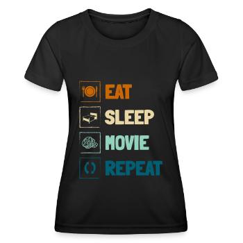 Filmstar Kamera Staff Festival - Frauen Funktions-T-Shirt - Schwarz - Vorne - AI Model Female 172 light (172cm)
