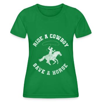 Western Linedance Amérique - T-shirt sport Femme - vert - Devant - AI Model Female 172 dark (172cm)