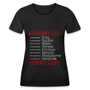 Potions d’alchimie Symbole Sorcellerie - T-shirt sport Femme - noir - Devant - AI Model Female 172 light (172cm)