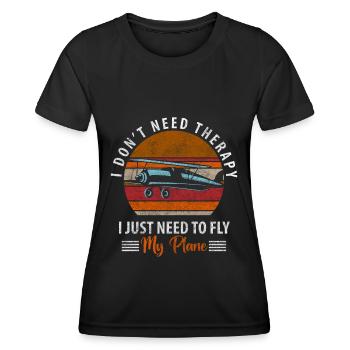 Pilot Modellbau Flugplatz - Frauen Funktions-T-Shirt - Schwarz - Vorne - AI Model Female 172 light (172cm)