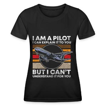 Fliegen Flugplatz Jet - Frauen Funktions-T-Shirt - Schwarz - Vorne - AI Model Female 172 light (172cm)