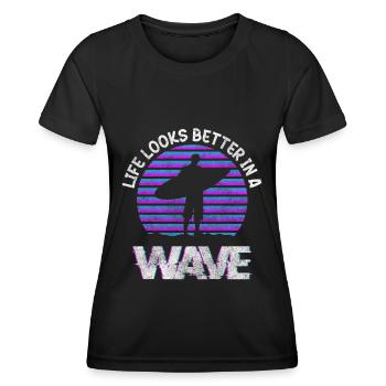 Surfen Surfergirl Windsurfen Cool - Frauen Funktions-T-Shirt - Schwarz - Vorne - AI Model Female 172 light (172cm)
