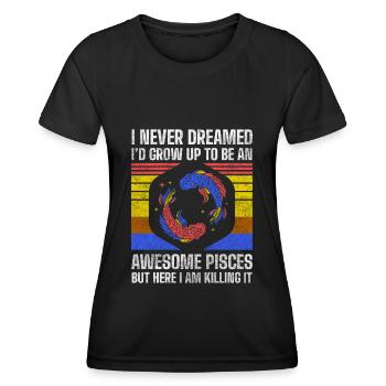 Fische Neptun Geburtsmonat Planet - Frauen Funktions-T-Shirt - Schwarz - Vorne - AI Model Female 172 light (172cm)