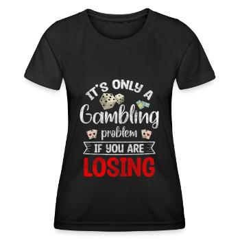 Jeu de cartes Jeu de chance - T-shirt sport Femme - noir - Devant - AI Model Female 172 light (172cm)