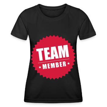 Membres de l’équipe - T-shirt sport Femme - noir - Devant - AI Model Female 172 light (172cm)