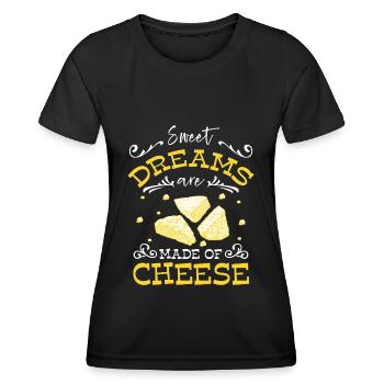 Cheese Lover Protein Foodie Cheesecake - T-shirt sport Femme - noir - Devant - AI Model Female 172 light (172cm)