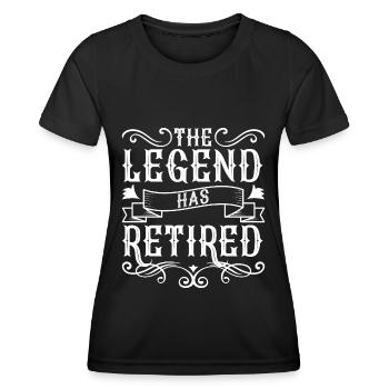 Pension, repos, travail - T-shirt sport Femme - noir - Devant - AI Model Female 172 light (172cm)