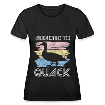 Ducks, Rubber Ducks, Waterfowl - Women's Functional T-Shirt - black - Front - AI Model Female 172 light (172cm)