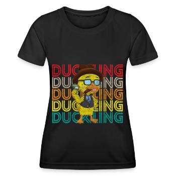 Duck Squeaky Duck Bathtub - Women's Functional T-Shirt - black - Front - AI Model Female 172 light (172cm)