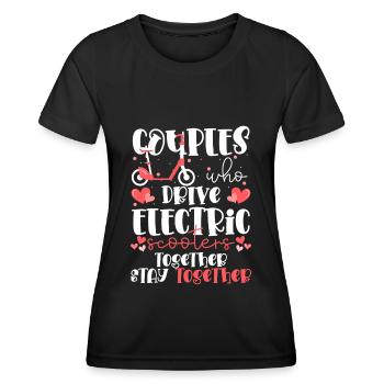 Rollerfahrer Strom Batterie - Frauen Funktions-T-Shirt - Schwarz - Vorne - AI Model Female 172 light (172cm)