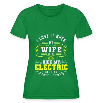 E-Scooter Stromer Roller Sport Hybrid - Frauen Funktions-T-Shirt - Kelly Green - Vorne - AI Model Female 172 dark (172cm)