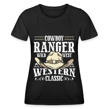 Western Desert Horse Sheriff - T-shirt sport Femme - noir - Devant - AI Model Female 172 light (172cm)