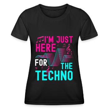 Techno, Techno, Music, Dancing, Partying - Women's Functional T-Shirt - black - Front - AI Model Female 172 light (172cm)