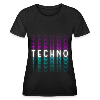 Rave Techno Music Music Dubstep - T-shirt sport Femme - noir - Devant - AI Model Female 172 light (172cm)