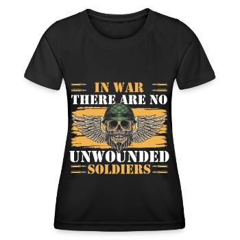 Soldat Freiheit Flagge - Frauen Funktions-T-Shirt - Schwarz - Vorne - AI Model Female 172 light (172cm)