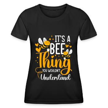Honey Flower Insects Species Protection - Women's Functional T-Shirt - black - Front - AI Model Female 172 light (172cm)