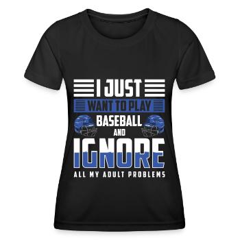 Baseball Bat, Sportsman, Ball - Women's Functional T-Shirt - black - Front - AI Model Female 172 light (172cm)