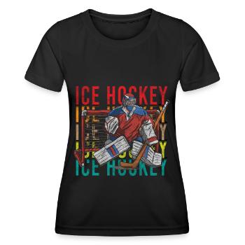 Hockey Sport Winter Sports Ice Skates - Women's Functional T-Shirt - black - Front - AI Model Female 172 light (172cm)