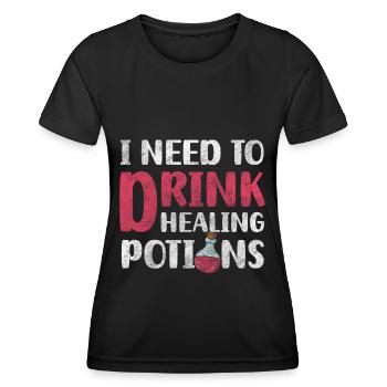 Herbes médicinales Herbes - T-shirt sport Femme - noir - Devant - AI Model Female 172 light (172cm)