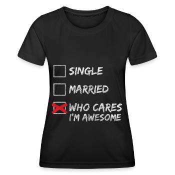 No interest Attitude to life Cynical saying - Women's Functional T-Shirt - black - Front - AI Model Female 172 light (172cm)