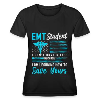 Étudier l’informatique du futur droit - T-shirt sport Femme - noir - Devant - AI Model Female 172 light (172cm)
