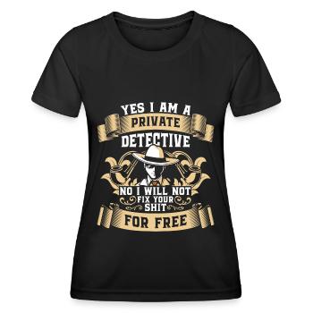 Detektiv Lupe Inspektor Schnüffler - Frauen Funktions-T-Shirt - Schwarz - Vorne - AI Model Female 172 light (172cm)