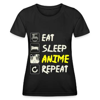 Anime Waifu - Frauen Funktions-T-Shirt - Schwarz - Vorne - AI Model Female 172 light (172cm)